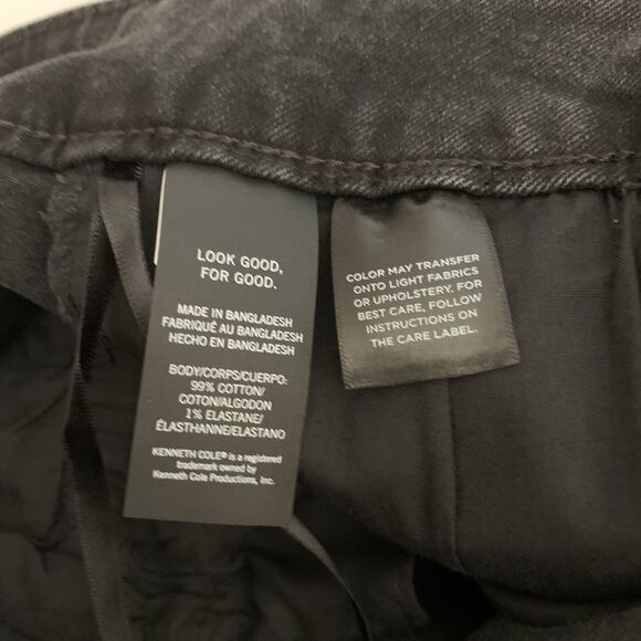 Kenneth Cole Denim Maxi Skirt Black Size 6 Belted 4-Pockets New w/Tags Gothic - Picture 8 of 11